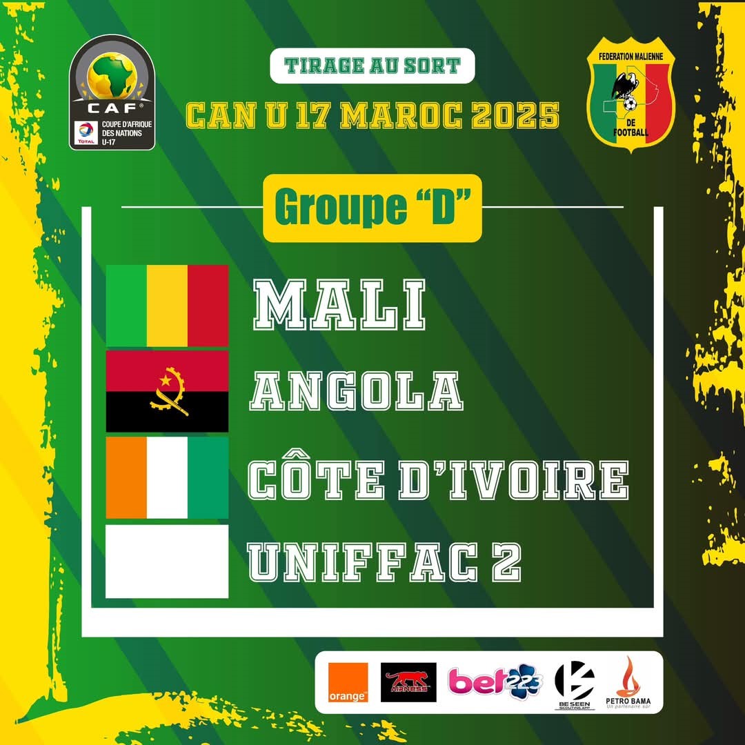 Tirage au sort-CAN U17:  Le Mali fixé sur l’identité de ses adversaires